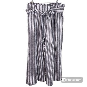 Who What Wear Striped Linen high-waist Pants